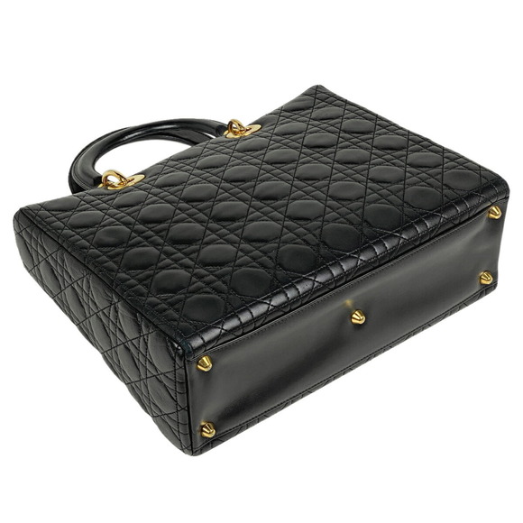 Dior Christian Leather  Black Lady Bag 2WAY Cannage Shoulder - Picture 1 of 9